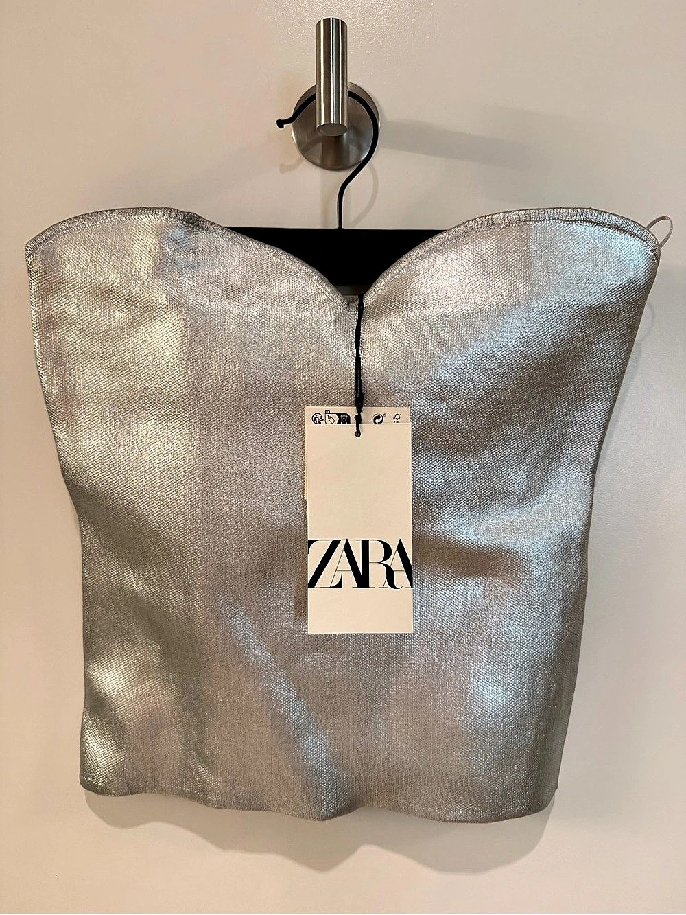 Zara Metallic Tube Top Size Medium NWT